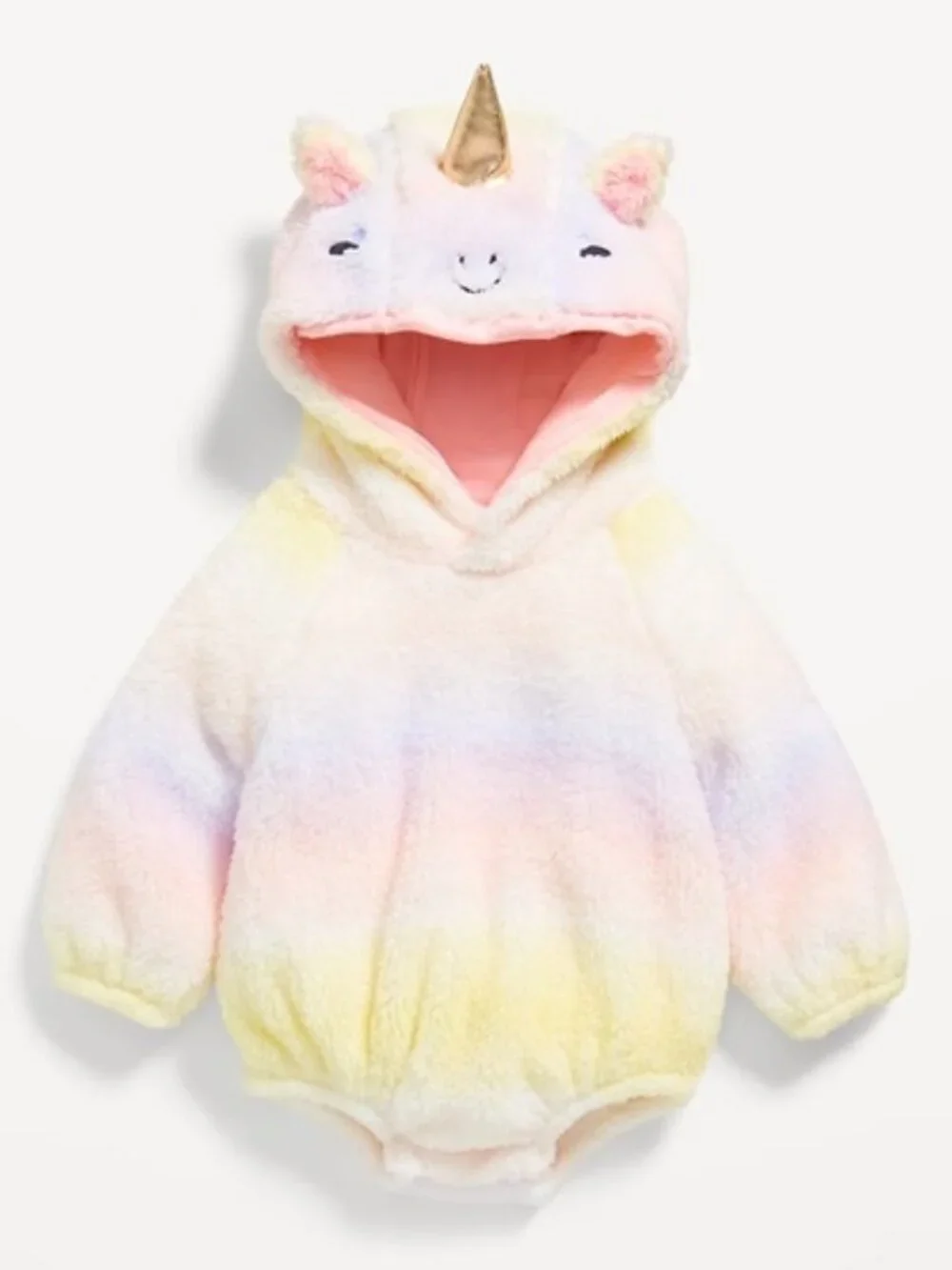 Old Navy Critter Hooded Sherpa One-Piece Romper 6-12m